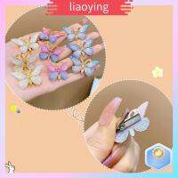 LIAOYING 10PCS พลาสติกทำจากพลาสติก กิ๊บติดผมรูปผีเสื้อ โลหะสำหรับตกแต่ง เครื่องมือจัดแต่งทรงผม เด็ก Headwear เจ้าหญิง barrette อุปกรณ์เสริมเด็กผู้หญิง กิ๊บติดผมเด็ก สาวๆ