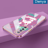 เคส Dienya สำหรับ Huawei Nova 7 Nova 7 Pro ลายการ์ตูนน่ารักโชคดีน่ารักใหม่กรอบสี่เหลี่ยมชุบซิลิกาเจลนิ่มกันกระแทกเคสมือถือฝาครอบป้องกันเลนส์กล้องถ่ายรูปทั้งหมด