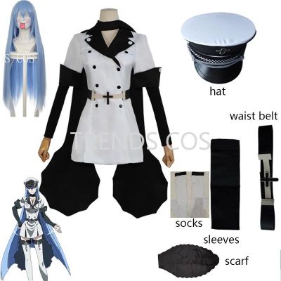Cosplay Anime Esdeath Empire Cosplay Costume Manga General Uniform With Hat Wig Socks For Halloween Outfit