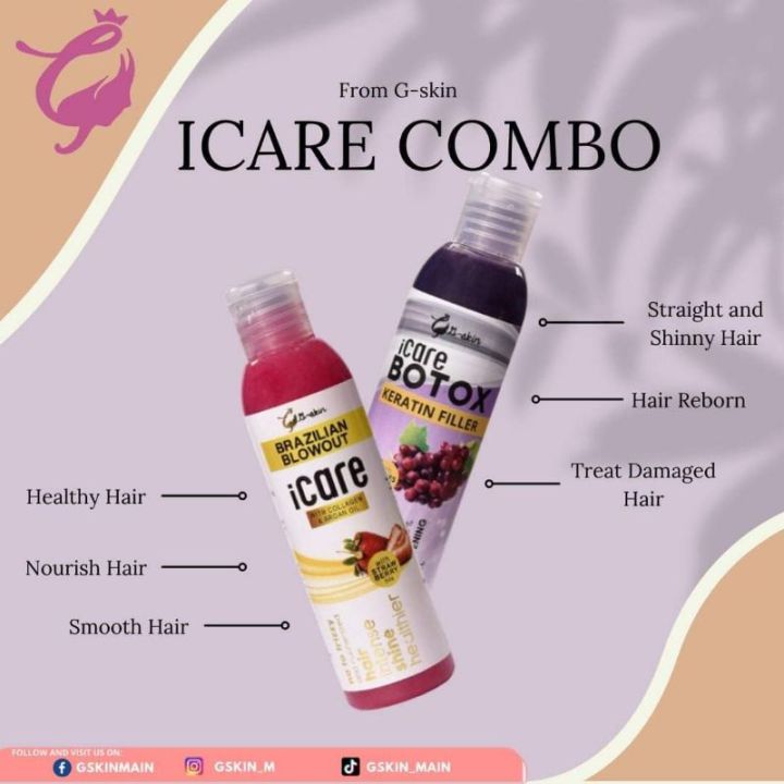 2in1 iCare Brazilian Blowout 100ml & iCare Botox Keratin Filler