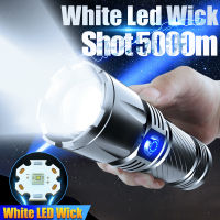 5000 Meters Long Throw LED Flashlight Typ-C Rechargeable Searchinlights 0 High Lumens White LED Tactical Flashlights