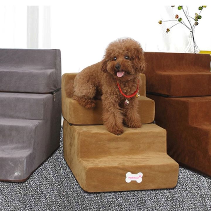 new-pet-dog-stairs-4-steps-ladder-for-small-dogs-cats-pet-ramp-ladder-anti-slip-removable-dogs-house-bed-stairs-pet-supplies