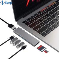 SURP อะแดปเตอร์ เครื่องอ่านการ์ด Type-C แท่นวาง HDMI 4K ฮับ USB C คู่ Pd ชาร์จ