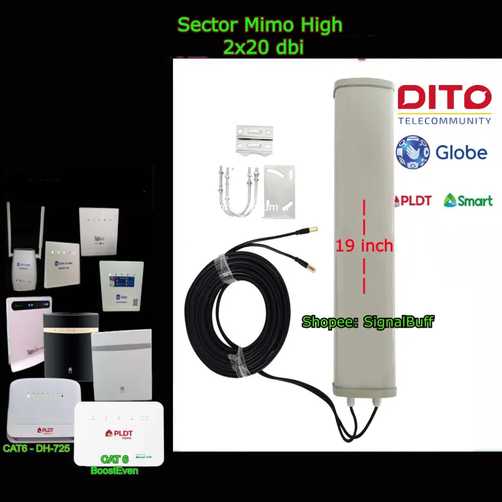 40dbi , 20 meters, Hybrid/Sector Antenna 2x20 dbi Lazada PH