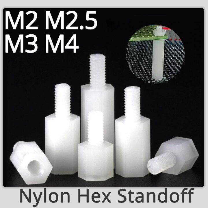 50pcs-m2-m2-5-m3-m4-nylon-hex-male-female-standoff-threaded-pillar-mount-pcb-board-pc-motherboard-plastic-spacer-screw-nut