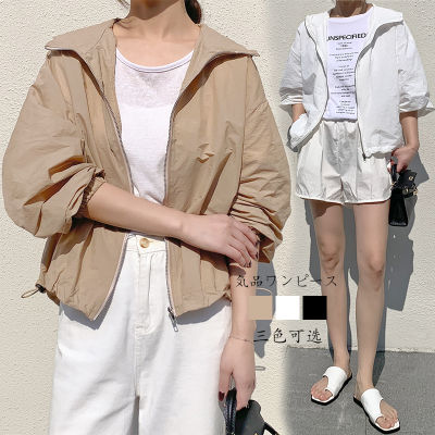 เสื้อเชิ้ตกันแดดสีทึบสำหรับผู้หญิง,เสื้อลำลองสไตล์เกาหลีเสื้อนอกเล็กเสื้อสตรี