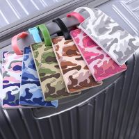 【DT】 hot  Square Travel Accessories Geometric Luggage Tags Silica Gel Suitcase ID Addres Holder Camouflage Baggage Boarding Portable Label