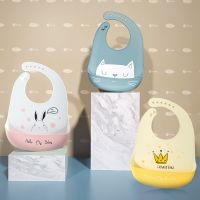 【DT】hot！ Soft Silicone Baby Boy Bibs Feeding Cartoon Adjustable Kids Toddler Saliva Aprons