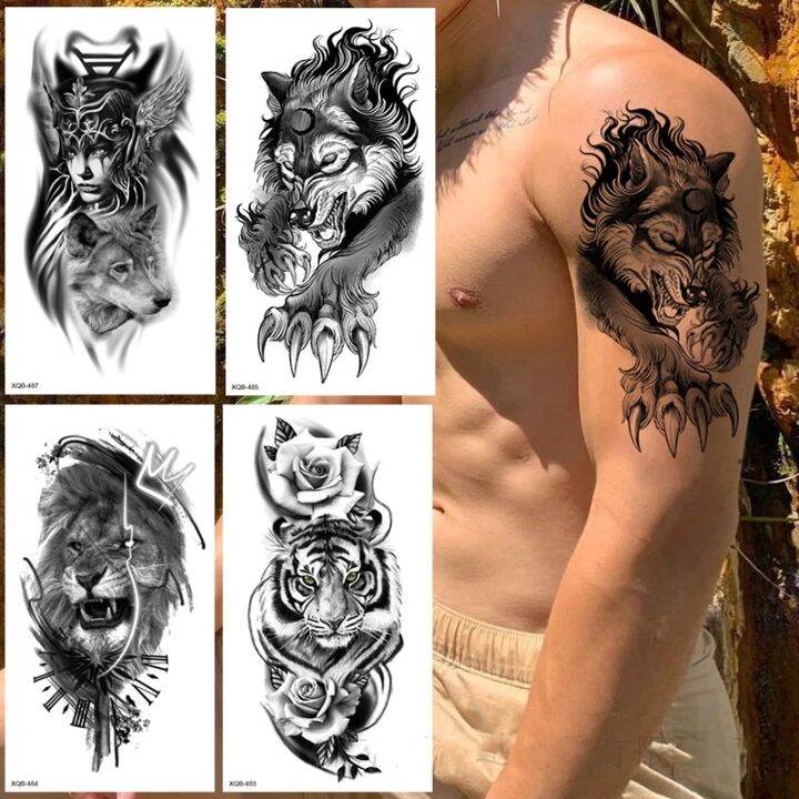 tattoo-temporary-waterproof-forest-lion-tiger-wolf-temporari-tattoo-sticker-body-art-arm-fake-tattoo-for-woman-festival