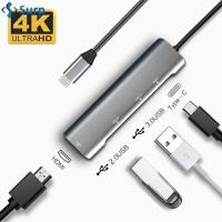 SURP คอมพิวเตอร์สำหรับคอมพิวเตอร์ Pd ชาร์จไฟ Expander ตัวแยกสัญญาณ Type-C ฮับ USB C แท่นวางอุปกรณ์ 4K HDMI