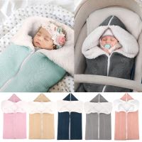 Baby Stroller Sleeping Bag Thick Knitted Infant Newborn Swaddle Wrap Toddler Blanket Baby Winter Warm Envelope Outdoor Swaddle