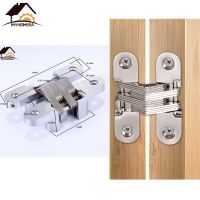 Myhomera Stainless Steel Hidden Hinges 30kg 19*95mm Built-in Concealed Cross Heavy-loading Folding Door Hinge Furniture Hardware