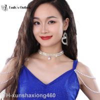 2023◈►๑ Rhinestone Choker Belly Costume Accessory Dancer Show Jewelry Sparly Necklace Adjustable Chain