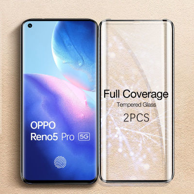 สำหรับOPPO Reno 5 Pro 5Gปกป้องหน้าจอ [2ชิ้น] HD Clearคลุมทั้งหมดความแข็ง9H Anti-ScratchTemperedฟิล์มแก้ว