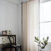 Curtain Window Ring Hook Rod Pocket Curtains Tassels Cotton and Linen High Quality Living Room Home Decor Bedroom