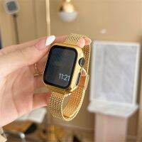 Women Gold Wristband For Apple Watch Band 8 Ultra 49mm 7 SE 6 5 4 3 41mm 45mm 38/42mm 44 40mm Strap Lady Metal Thin Bracelet Straps