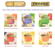 Bill UK  Trà thảo dược túi lọc tam giác Twinings 6 hương vị hộp 20 gói