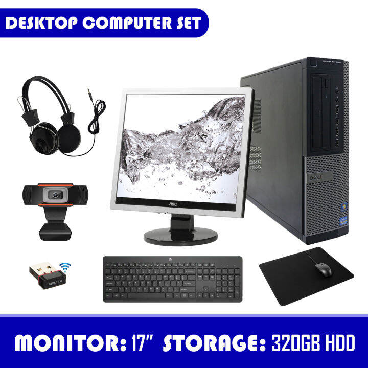 DESKTOP COMPUTER COMPLETE PC SET i32000 Series Slim Type CPU with Case