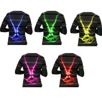 Reflective LED Fiber Y-Shaped Harness for Night Riding Running Color Luminous Chest Vest Lightweight Outdoor Sport Safety