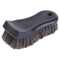 Car Cleaning Brush, Soft Horse Hair Detailing Brush Non-Slip Handle Wash Vehicle Brush for Rim Chassis, Radiator Grille