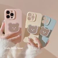 Simple bear stand Fall-proof phone case tpu silicone for apple iphone 11 12 13 14 pro max