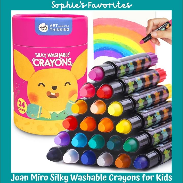 Jar Melo Silky Crayons-6 Colors Washable Rotating Non-Toxic 3 in 1 Effect(Crayon