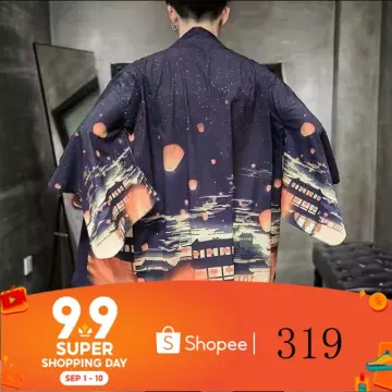 Shop Black Kimono Cardigan Men online