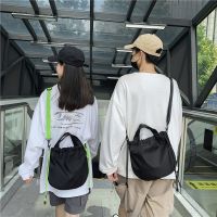 Shoulder bag men 39;s ins tide bag simple drawstring nylon satchel street trend light sports bag Korean version