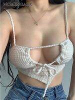 hotx【DT】 WOMENGAGA New Fashion Spice Beach Drawstring Up Irregular Top Bandage 2023 women TD73