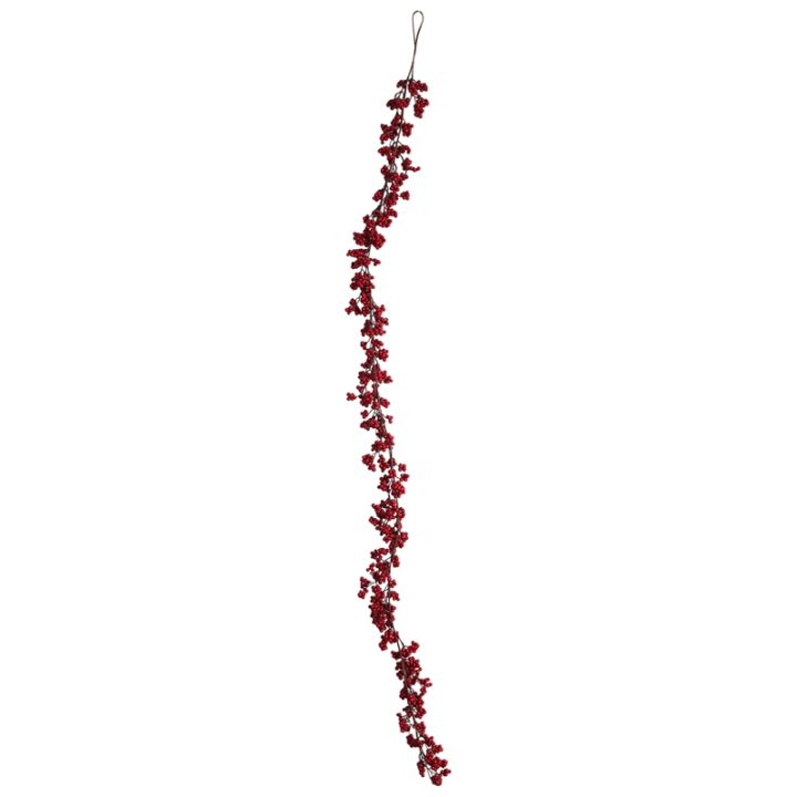 5.9 Ft Christmas Red Berry Garland Artificial Burgundy Red Pip