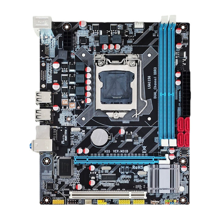 เมนบอร์ดเดสก์ท็อป-lga1156หน่วยความจำแรม16กิกะไบต์แผงวงจรคอมพิวเตอร์-ddr3เมนบอร์ดพีซี4-sata-usb2-0สองช่องสัญญาณสำหรับ-i3-530