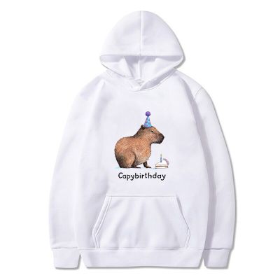 Cute Capybara Birthday Sweatshirt Fall Winter Women/Men Hoodies Vintage Pullover Long Sleeve Harajuku Streetwear Birthday Gifts Size Xxs-4Xl