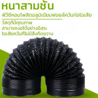 ท่อลมฟลอยล์เคลือบพีวีซี เส้นผ่านศูนย์กลาง 6 นิ้ว（15cm） ยาว 3 เมตร ท่อลมแอร์เคลื่อนที่ ท่อระบายอากาศ ท่อดูดควัน ท่อไอเสีย ท่อระบายอากาศ