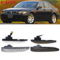 C-Auto 2Pcs LED Side Marker Indicator Repeater ไฟเลี้ยวไฟสัญญาณแผงโคมไฟ Blinker สำหรับ BMW 7 Series E65 E66 E67 E68 01-08