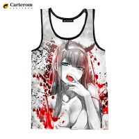 hot【DT】 Anime the Franxx Printed 2023 New Fashion Shirts Men Streetwear Oversized Singlets Sleeveless