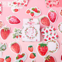 40Pack Wholesale Fruit Strawberry sticker Decoration Mini box Pink Cute Diary Stationery Album Stickers Toy Kids Waterproof 4CM