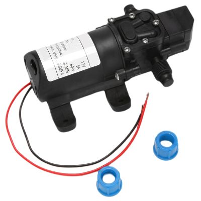 Black DC 12V 60W high-pressure mini membrane water pump automatic shutdown 5L / min