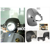 Vespa GTS 125 250 300กระจกหน้ารถคาร์บอนไฟเบอร์กระจกหน้าสปอยเลอร์ตัวเบี่ยงเบนอากาศที่มีขายึด