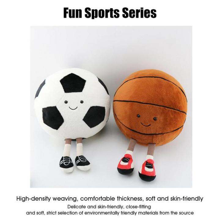 plush-football-ball-smile-basketball-plush-toy-cute-ball-pillow-car-home-football-doll-smiley-ball-vent-throw-doll-indoor-decor-workable