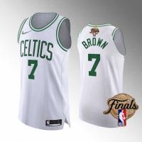 [Hot Pressed]2022 NBA Finals Jerseys Boston Celtics 75Th Anniversary Basketball Jersey White Vest Tatum Brown Smart Fan Version Jersey