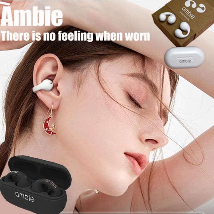 Ambie Sound Earcuffs 1:1 Ear Earring Wireless Bluetooth Earphones - Black