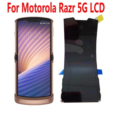 สำหรับ Motorola Moto Razr 5G 2020ชิ้นส่วนจอสัมผัสแอลซีดีของเครื่องแปลงดิจิทัลสำหรับ Moto Razr 5G จอ LCD ขนาดเล็ก