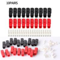 10 Pairs Red&amp;Black Shell 30A 600V For Anderson Plug Marine Power Connector 12-16AWG Wire Photovoltaic Systems Electric Forklift Wires Leads Adapters