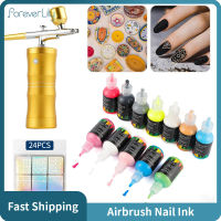 10ML/29ML DIY Airbrush เล็บหมึกสีอะคริลิคชุดหมึก Airbrush Pigments สำหรับสเปรย์ Art Nail Stencils จิตรกรรมเล็บ Tools-BIANO