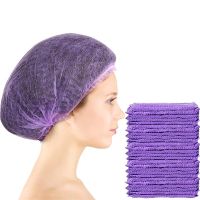 100 PCS Disposable Caps 21" Elastic Bouffant Cap Hair Net Head Covers Anti Dust Hairnets for Food Service Cosmetics Shower Bath