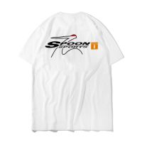 เสื้อยืดผู้ชาย Spoon sport T-shirt เสื้อยืดแขนครึ่ง พิมพ์ลายรถยนต์ Honda SPOON SPORTS CIVIC Fit GK typeone