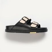 Dép cao su cao cấp màu kem, dép sandal DOUBLE-STRAP