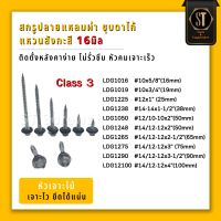 LDG สกรูยิงหลังคาเมทัลชีท Class3 ปลายแหลม+แหวนสังกะสี 16มิล