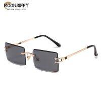 2022 New Rimless Rectangle Sunglasses for Women Fashion Frameless Square Glasses Men Vintage Ultralight Eyewear Unisex Shades