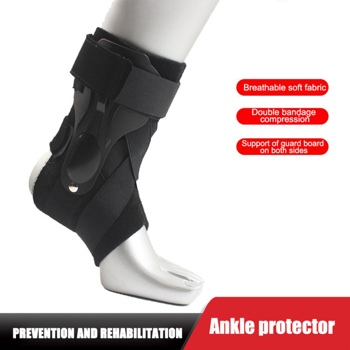 1ชิ้นป้องกันข้อเท้าตรึงรั้งการบีบอัดข้อเท้ารั้งป้องกันน้ำหนักเบาระบายอากาศปรับสำหรับบาสเกตบอลวิ่ง